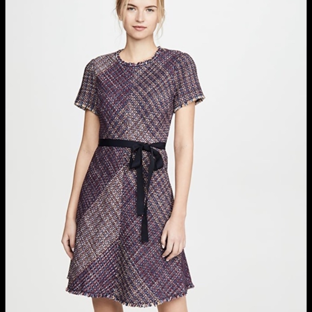 Rebecca Taylor | Blanket Tweed Dress in Multi Color | Short Sleeve | Size 4